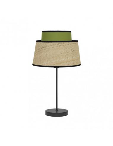 Sobremesa Jia 1xe14 Natural/verde 40x20x20 Cm