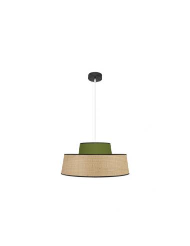 Colgante Jia 1xe27 Natural/verde Regx50x50 cm