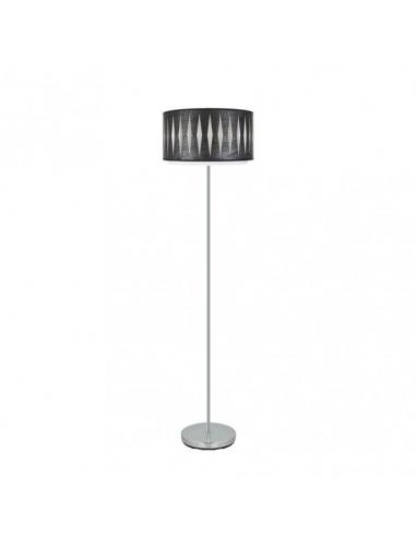 Pie Salon Alexandra 1xe27 Cromo/madera Negra 162x40x40 Cm