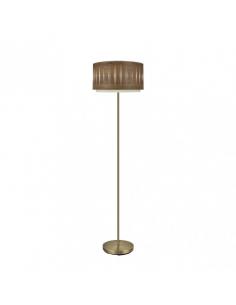 Pie Salon Alexandra 1xe27 Cuero/madera Oscura 162x40x40 Cm