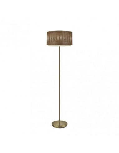 Alexandra Living Room Foot 1xe27 Dark Leather/Wood 162x40x40 Cm