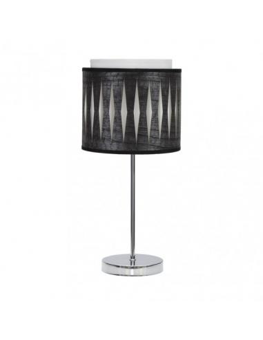 Sobremesa Alexandra 1xe14 Cromo/madera Negra 42x17x17 Cm