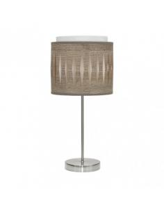 Sobremesa Alexandra 1xe14 Niquel/madera Gris 42x17x17 Cm