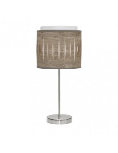 Sobremesa Alexandra 1xe14 Niquel/madera Gris 42x17x17 Cm