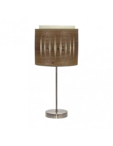 Alexandra Table Lamp 1xe14 Leather/Dark Wood 42x17x17 Cm