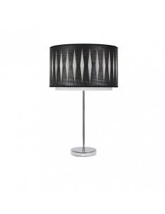 High Table Lamp Alexandra 1xe27 Chrome/Black Wood 61x30x30 Cm