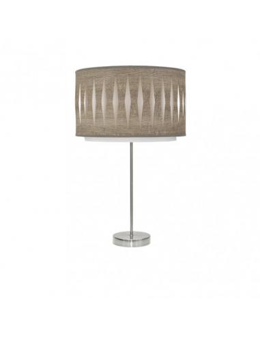 Alexandra High Table Lamp 1xe27 Nickel/wood Gray 61x30x30 Cm