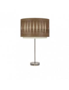 Sobremesa Alto Alexandra 1xe27 Cuero/madera Oscura 61x30x30 Cm