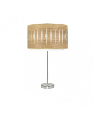 Sobremesa Alto Alexandra 1xe27 Niquel/madera Clara 61x30x30 Cm