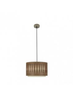 Alexandra Pendant 1xe27 Dark Leather/Wood Regx30x30 cm