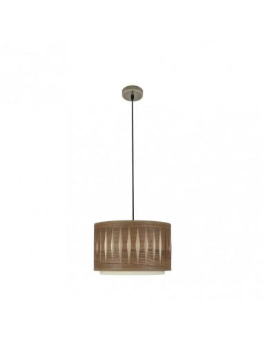 Alexandra Pendant 1xe27 Dark Leather/Wood Regx30x30 cm