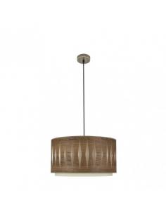 Alexandra Pendant 1xe27 Dark Leather/Wood Regx40x40 cm