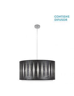 Alexandra Pendant 2xe27 Chrome/Black Wood Regx50x50 cm