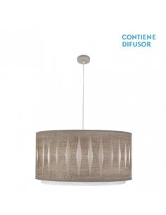 Alexandra 3xe27 Nickel/wood Pendant Grey Regx60x60 cm