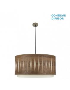 Alexandra 3xe27 Pendant Dark Leather/Wood Regx60x60 cm