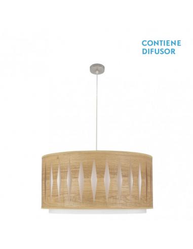 Alexandra 3xe27 Nickel/Light Wood Pendant Regx60x60 cm