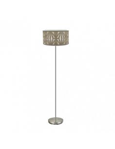 Katerina 1xe27 Living Room Foot Nickel/wood Gray 162x40x40 Cm