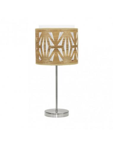 Katerina Table Lamp 1xe14 Nickel/Light Wood 42x17x17 Cm