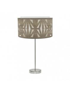High Table Lamp Katerina 1xe27 Nickel/wood Gray 61x30x30 Cm