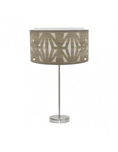 High Table Lamp Katerina 1xe27 Nickel/wood Gray 61x30x30 Cm