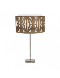 High Table Lamp Katerina 1xe27 Leather/Dark Wood 61x30x30 Cm