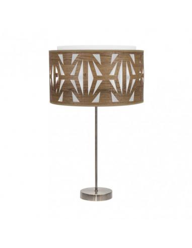 High Table Lamp Katerina 1xe27 Leather/Dark Wood 61x30x30 Cm