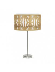 Sobremesa Alto Katerina 1xe27 Niquel/madera Clara 61x30x30 Cm