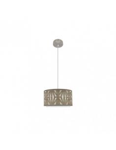 Katerina Pendant 1xe27 Nickel/wood Gray Regx30x30 cm