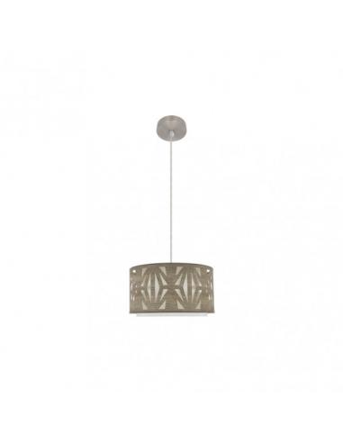 Katerina Pendant 1xe27 Nickel/wood Gray Regx30x30 cm