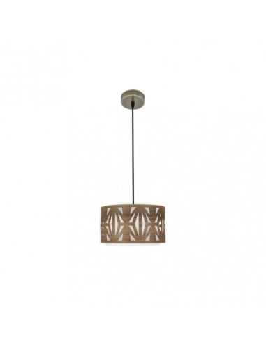 Colgante Katerina 1xe27 Cuero/madera Oscura Regx30x30 cm