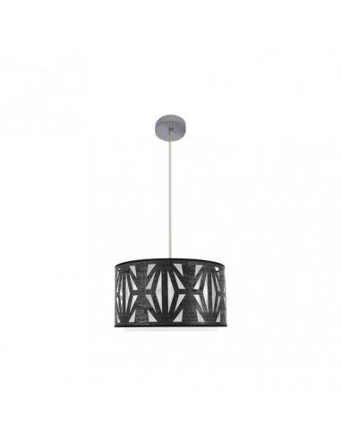 Colgante Katerina 1xe27 Cromo/madera Negra Regx40x40 cm