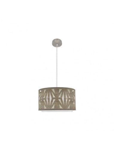 Katerina 1xe27 Pendant Nickel/wood Gray Regx40x40 cm