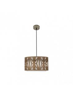 Katerina Pendant 1xe27 Dark Leather/Wood Regx40x40 cm