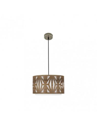 Colgante Katerina 1xe27 Cuero/madera Oscura Regx40x40 cm