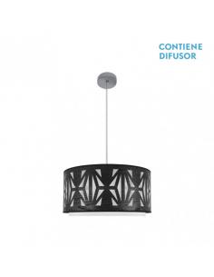 Katerina 2xe27 Chrome/Black Wood Regx50x50 cm Pendant