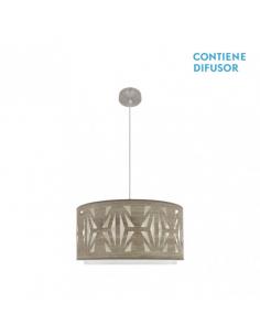 Katerina 2xe27 Pendant Nickel/wood Gray Regx50x50 cm