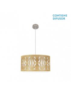 Katerina 2xe27 Nickel/Light Wood Regx50x50 cm Pendant
