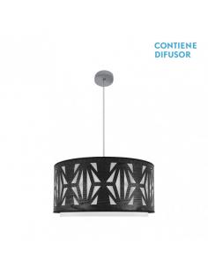 Katerina 3xe27 Chrome/Black Wood Pendant Regx60x60 cm