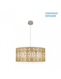 Katerina 3xe27 Pendant Nickel/Light Wood Regx60x60 cm