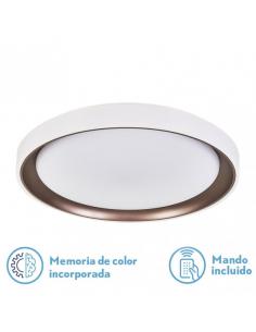 Luanda ceiling light 72w 3000-4000-6000k brown 7x49.5x49.5 cm 7200lm internal regulation. Remote C/Memory