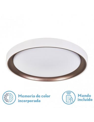 Luanda ceiling light 72w 3000-4000-6000k brown 7x49.5x49.5 cm 7200lm internal regulation. Remote C/Memory