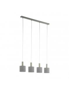 EGLO 97674 - CONCESSA 2 Hanging Lamp in Nickel-matte Steel Fabric and Textile, Linen