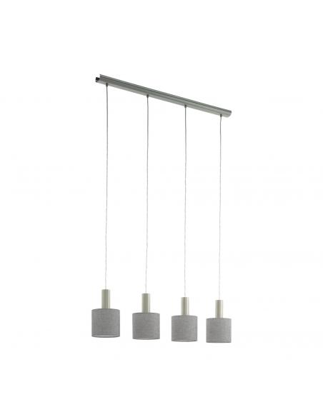 EGLO 97674 - CONCESSA 2 Hanging Lamp in Nickel-matte Steel Fabric and Textile, Linen