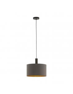 EGLO 97682 - CONCESSA 1 Dark Brown Steel and Textile Fabric Pendant Lamp