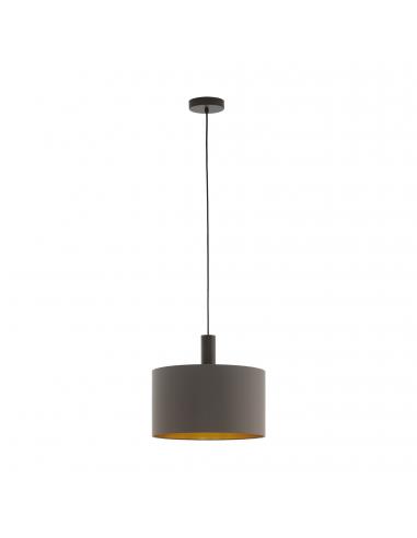 EGLO 97682 - CONCESSA 1 Dark Brown Steel and Textile Fabric Pendant Lamp