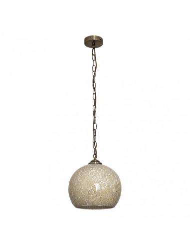 Tenor Pendant 1xe27 Leather/Amber Mosaic Regx30x30 Cm