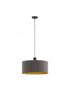 EGLO 97683 - CONCESSA 1 Dark Brown Steel and Textile Fabric Pendant Lamp