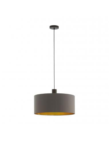 EGLO 97683 - CONCESSA 1 Dark Brown Steel and Textile Fabric Pendant Lamp