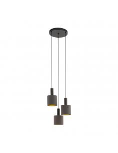 EGLO 97684 - CONCESSA 1 Dark Brown Steel and Textile Fabric Pendant Lamp