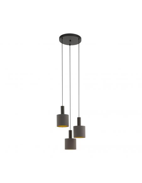 EGLO 97684 - CONCESSA 1 Dark Brown Steel and Textile Fabric Pendant Lamp